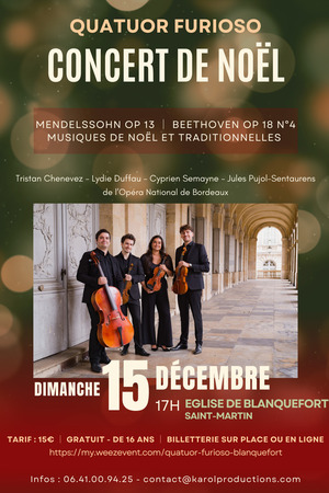 CONCERT DE NOËL - Quatuor Furioso